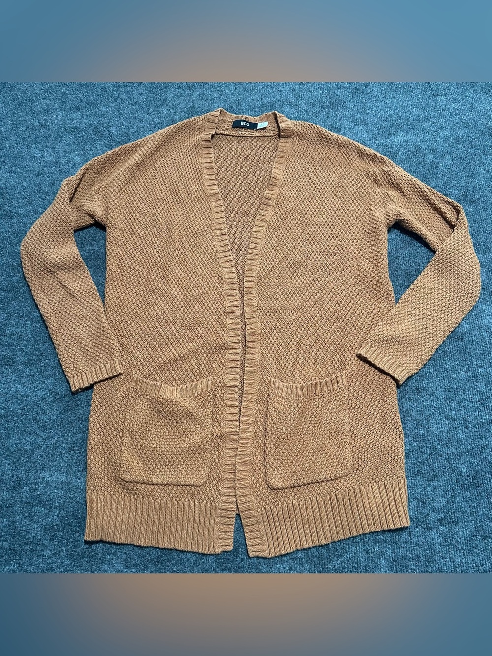 BDG Women's Open-Front Cardigan Sweater in Camel